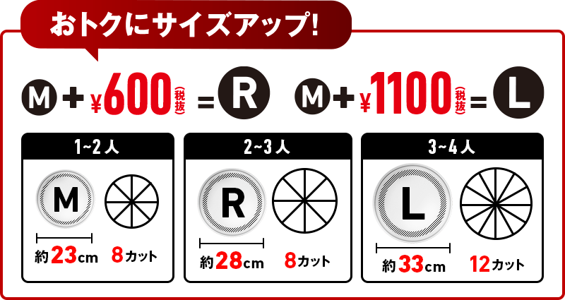 おトクにサイズアップ！