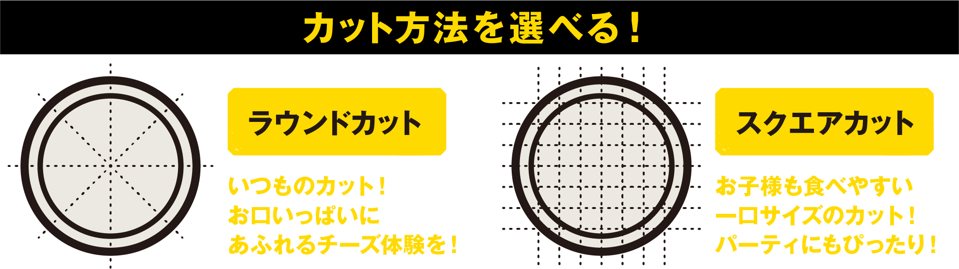 カット方法を選べる！