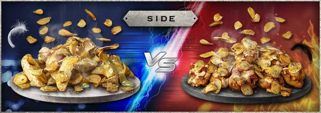 SIDE 天使のガーリックバターポテトフライ vs 悪魔のガリマヨ唐揚げ