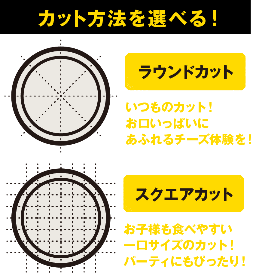 カット方法を選べる！